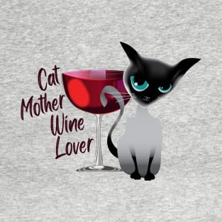 Cat mother wine lover T-Shirt